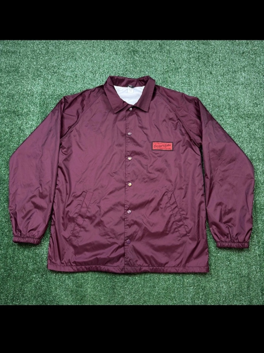 Katin Jacket Mens Size L Red Maroon Button Up Raincoat Windbreaker